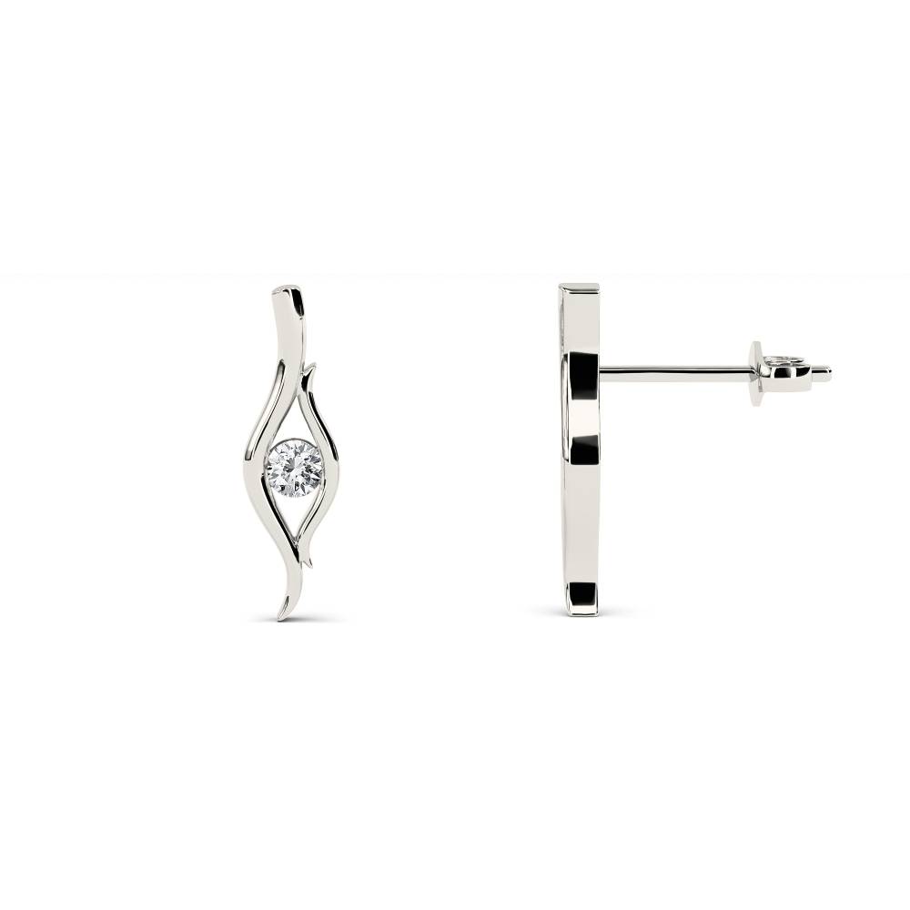 Wave Round Diamond Designer Earrings P