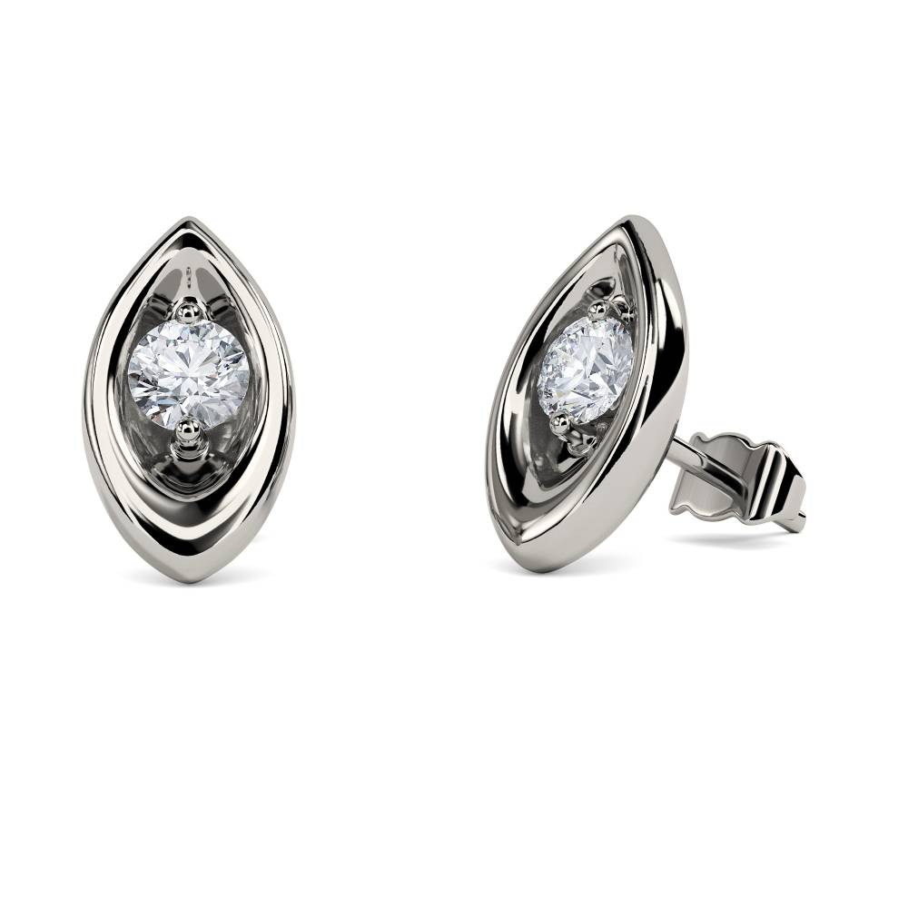 Round Diamond Designer Earrings set in Platinum