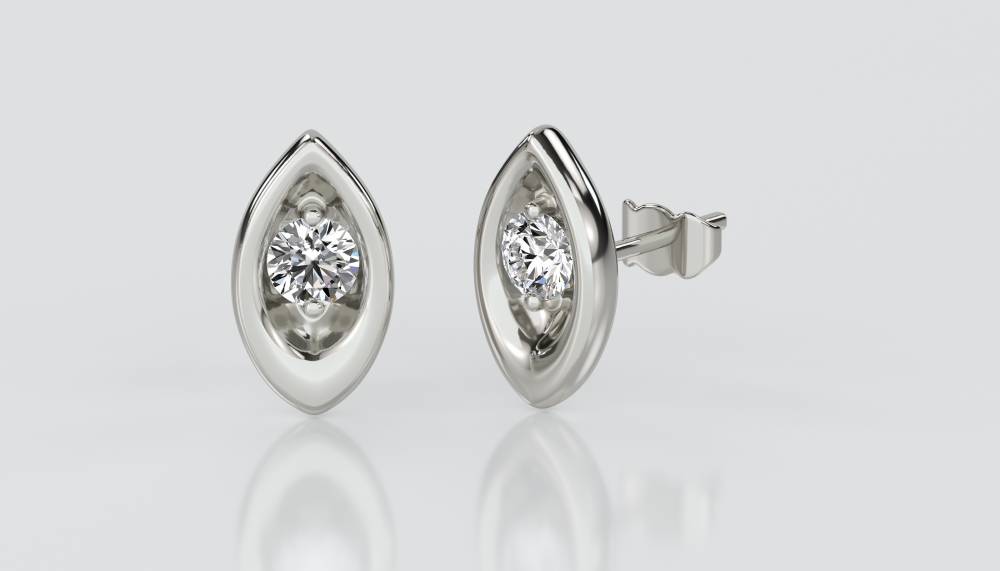 Round Diamond Designer Earrings set in Platinum