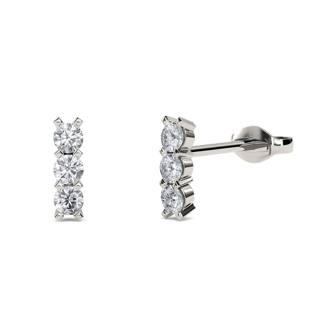 Round Diamond Drop Earrings P