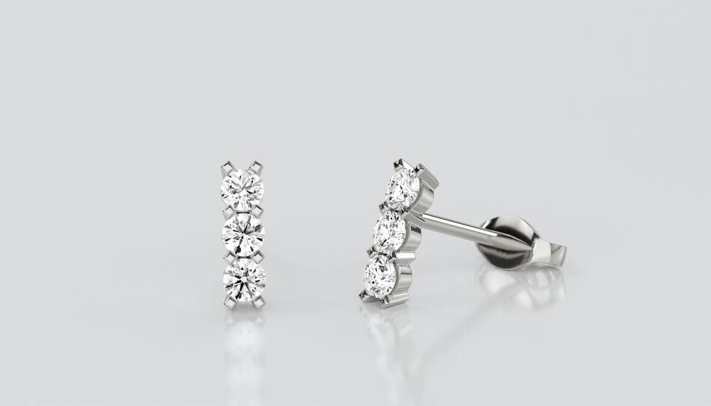 Round Diamond Drop Earrings P