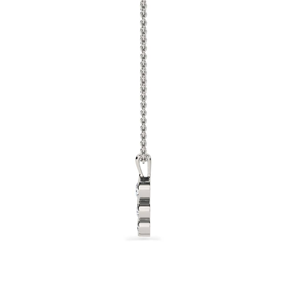 Modern Round Diamond Trilogy Pendant set in Platinum