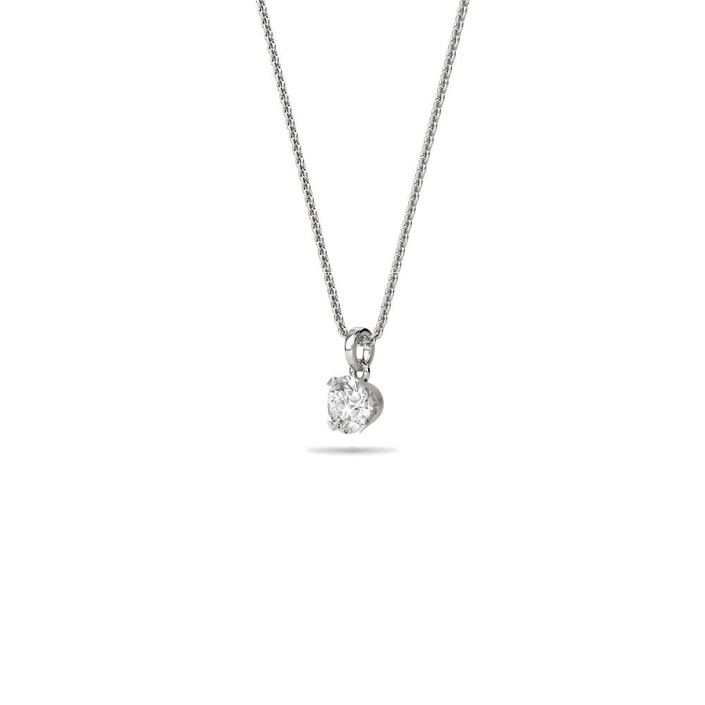 Cradle Round Diamond Solitaire Pendant P