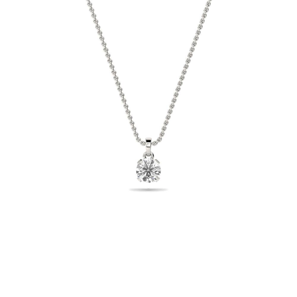 Cradle Round Diamond Solitaire Pendant P