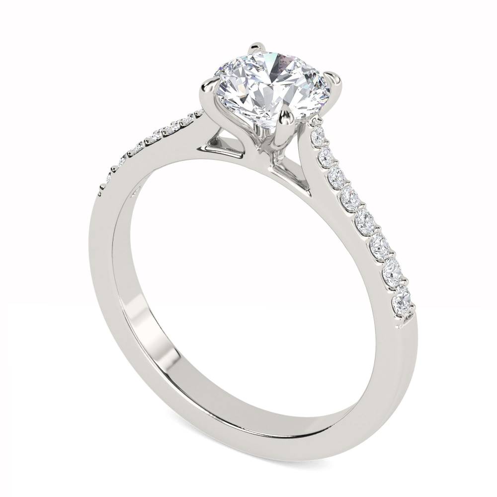 Shoulder Set Diamond Engagement Ring P