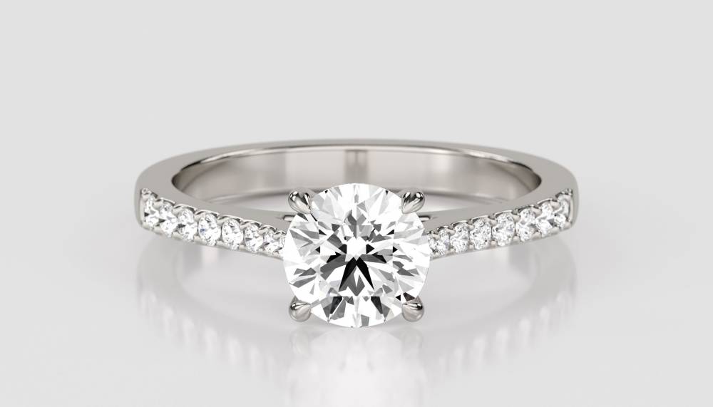 Shoulder Set Diamond Engagement Ring P