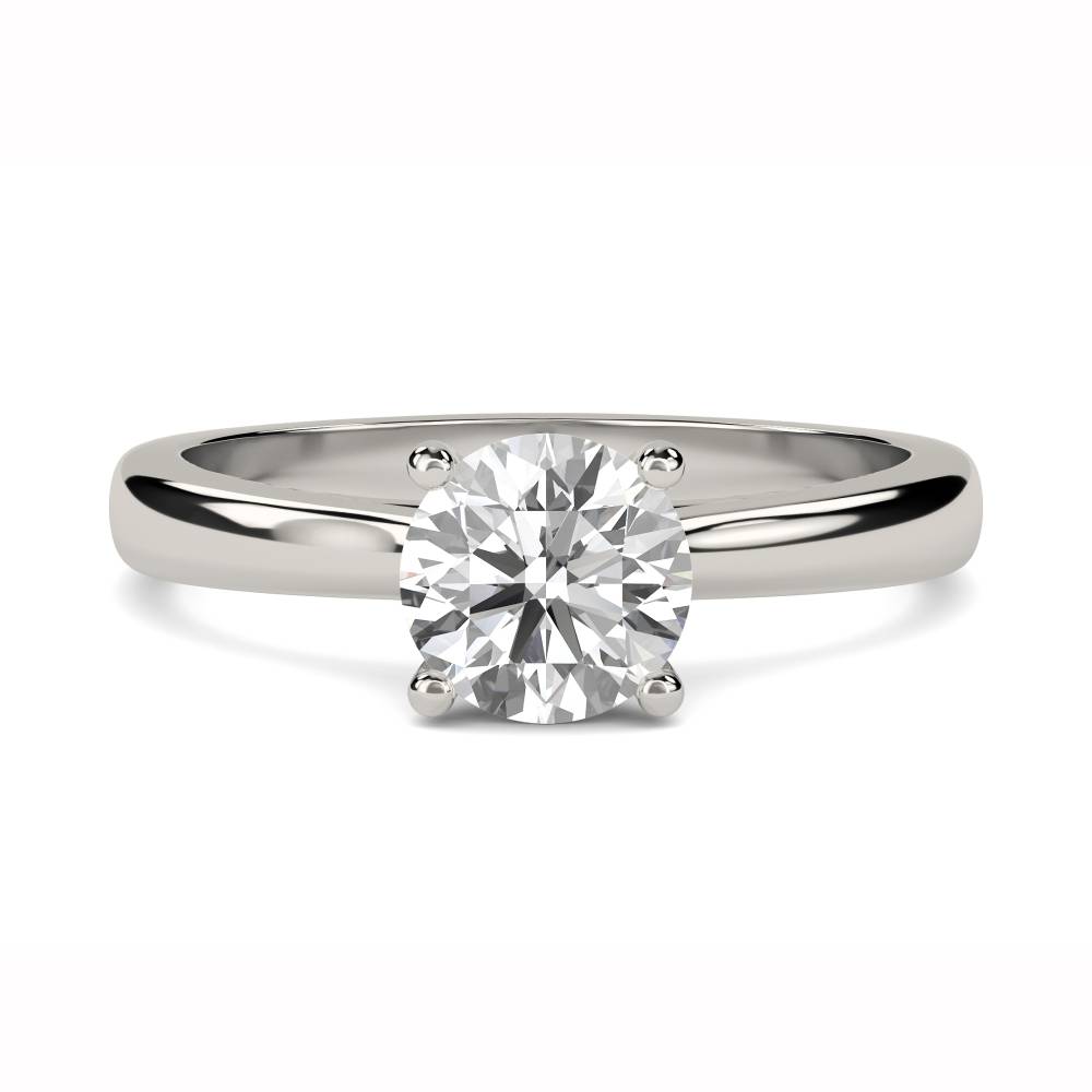 Elegant Round Diamond Engagement Ring set in Platinum