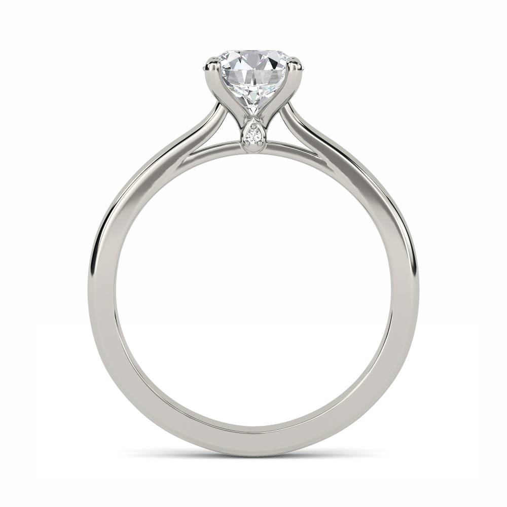 Elegant Round Diamond Engagement Ring set in Platinum