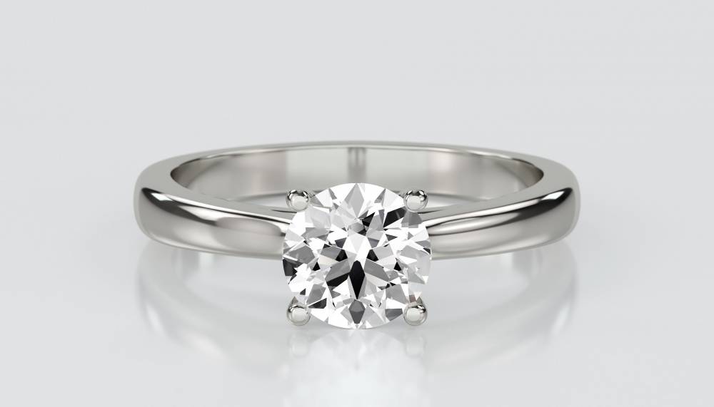 Elegant Round Diamond Engagement Ring set in Platinum