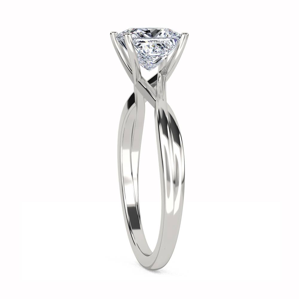 Modern Infinity Princess Diamond Engagement Ring set in Platinum