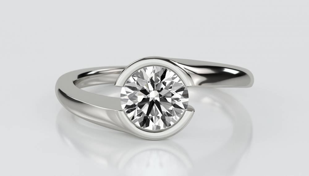 Round Diamond Engagement Ring set in Platinum