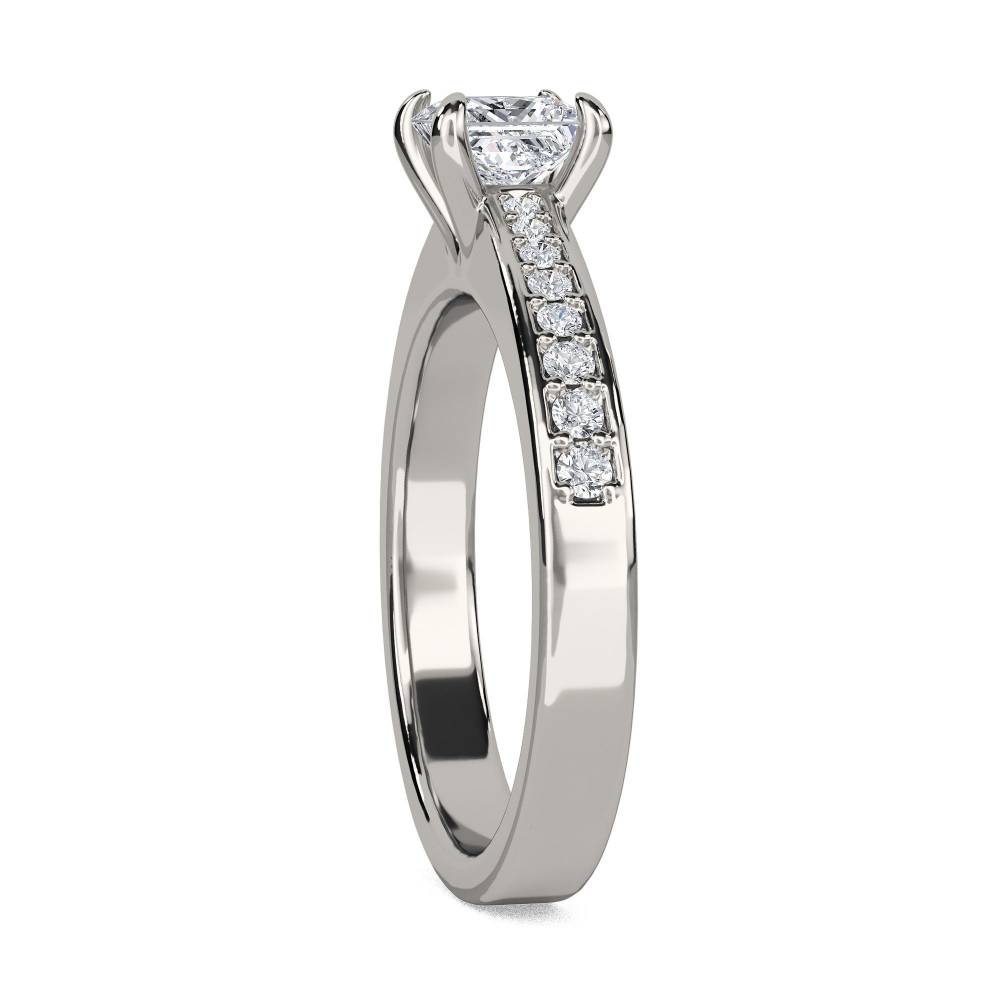 Petite Princess Diamond Shoulder Set Ring P