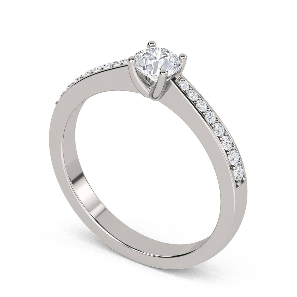 0.50ct VS/FG Petite Round Diamond Shoulder Set Ring P