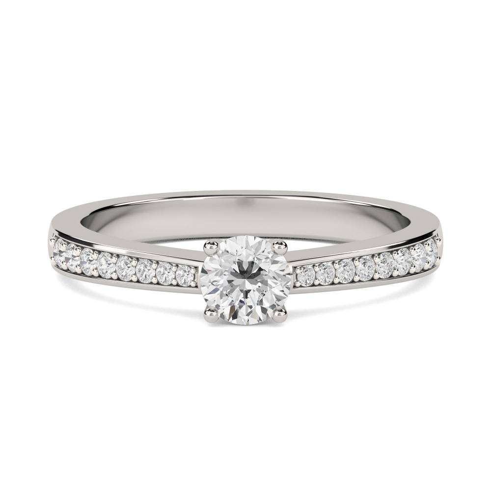 0.50ct VS/FG Petite Round Diamond Shoulder Set Ring P