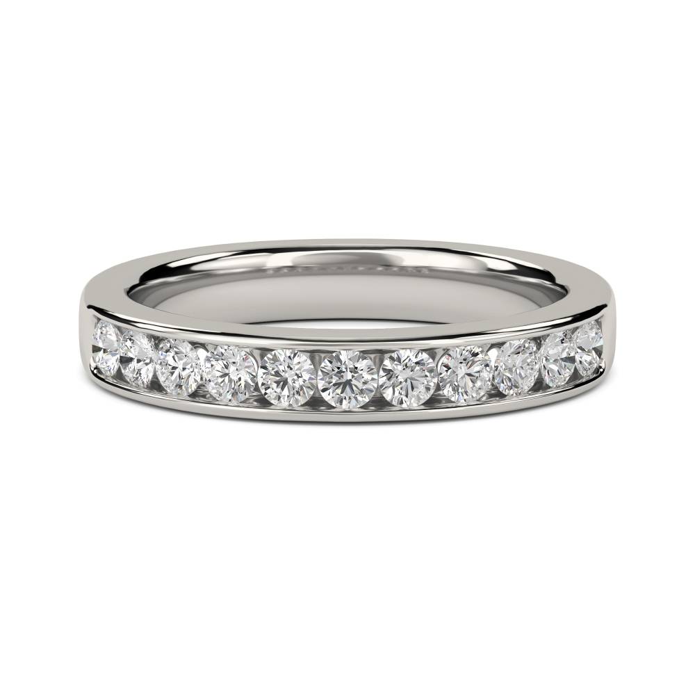 3mm Round Diamond Half Eternity Ring P