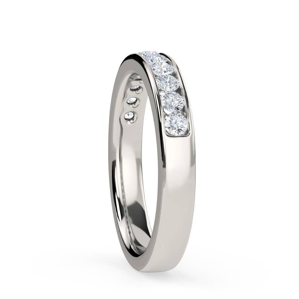 3mm Round Diamond Half Eternity Ring P