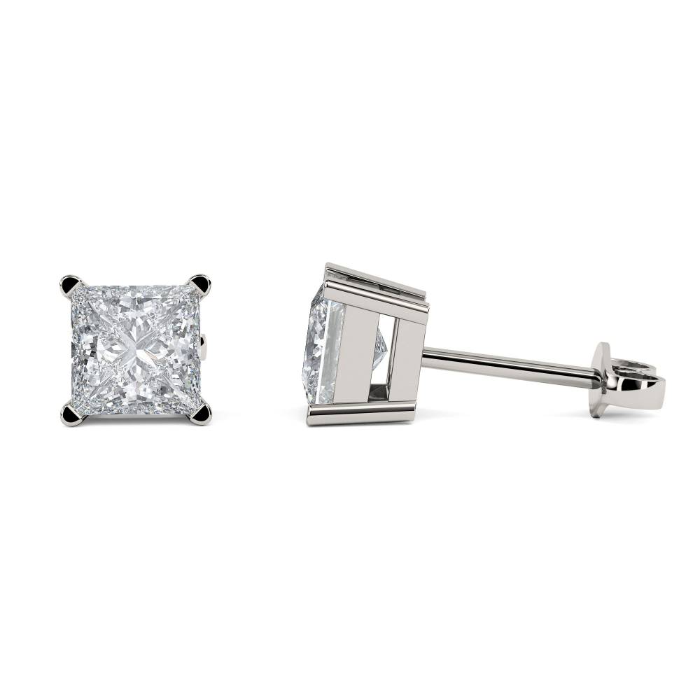 Traditional Princess Diamond Stud Earrings W