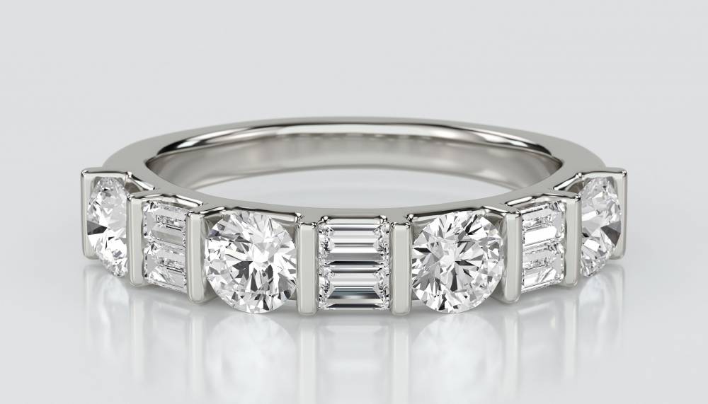 Round & Baguette Diamond Eternity Ring P