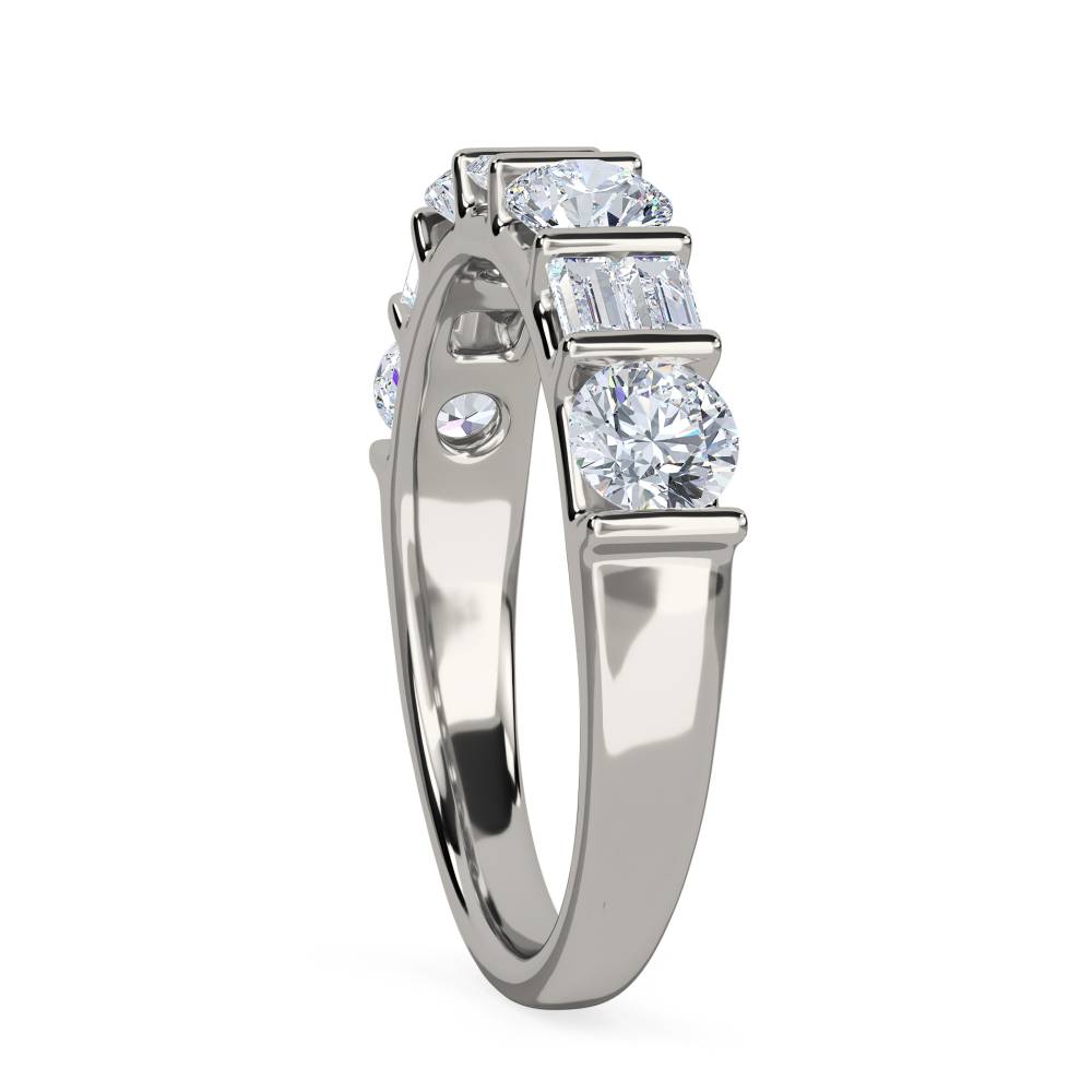 Round & Baguette Diamond Eternity Ring P