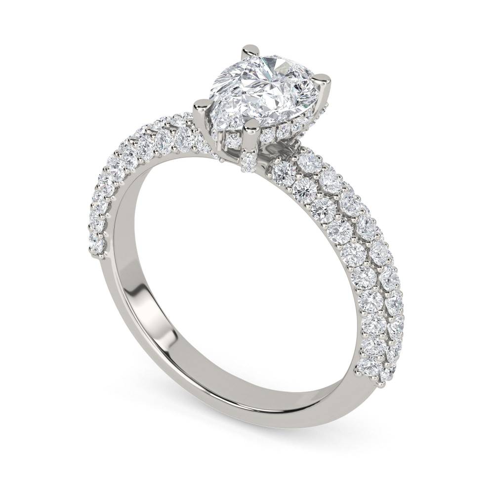 Pear & Round Diamond Vintage Ring P