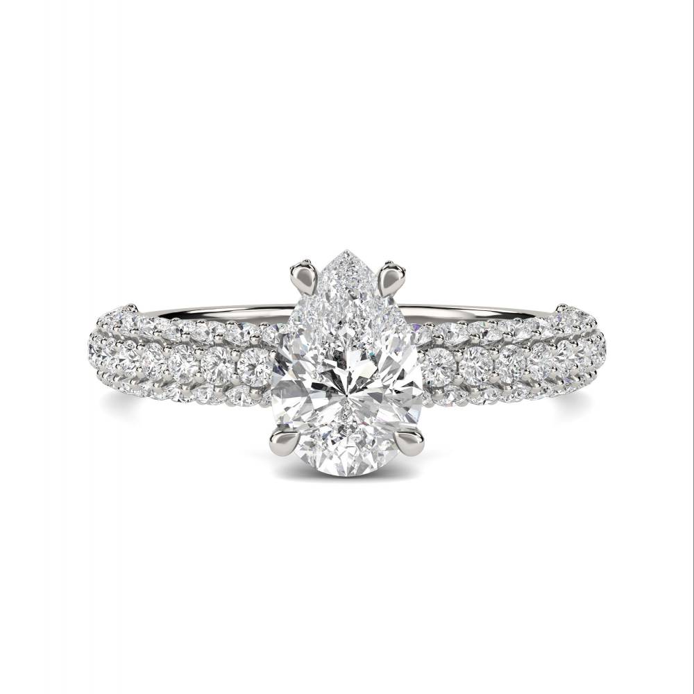 Pear & Round Diamond Vintage Ring P