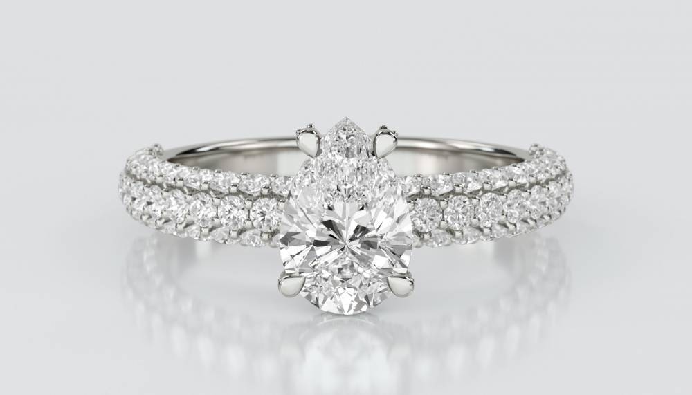 Pear & Round Diamond Vintage Ring P