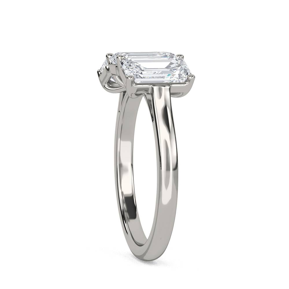 Classic Emerald Diamond Trilogy Ring Image