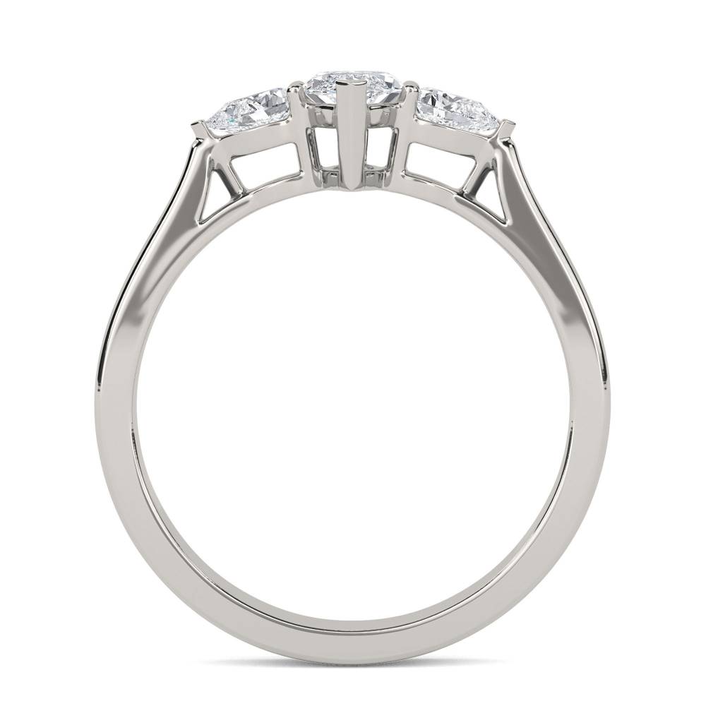 Unique Marquise & Pear Diamond Trilogy Ring P