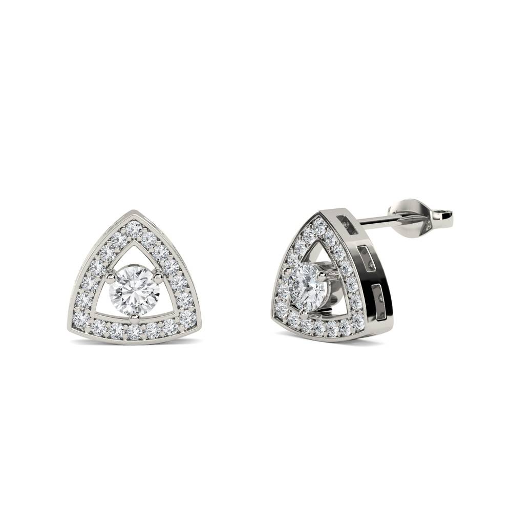 Round Diamond Cluster Earrings P