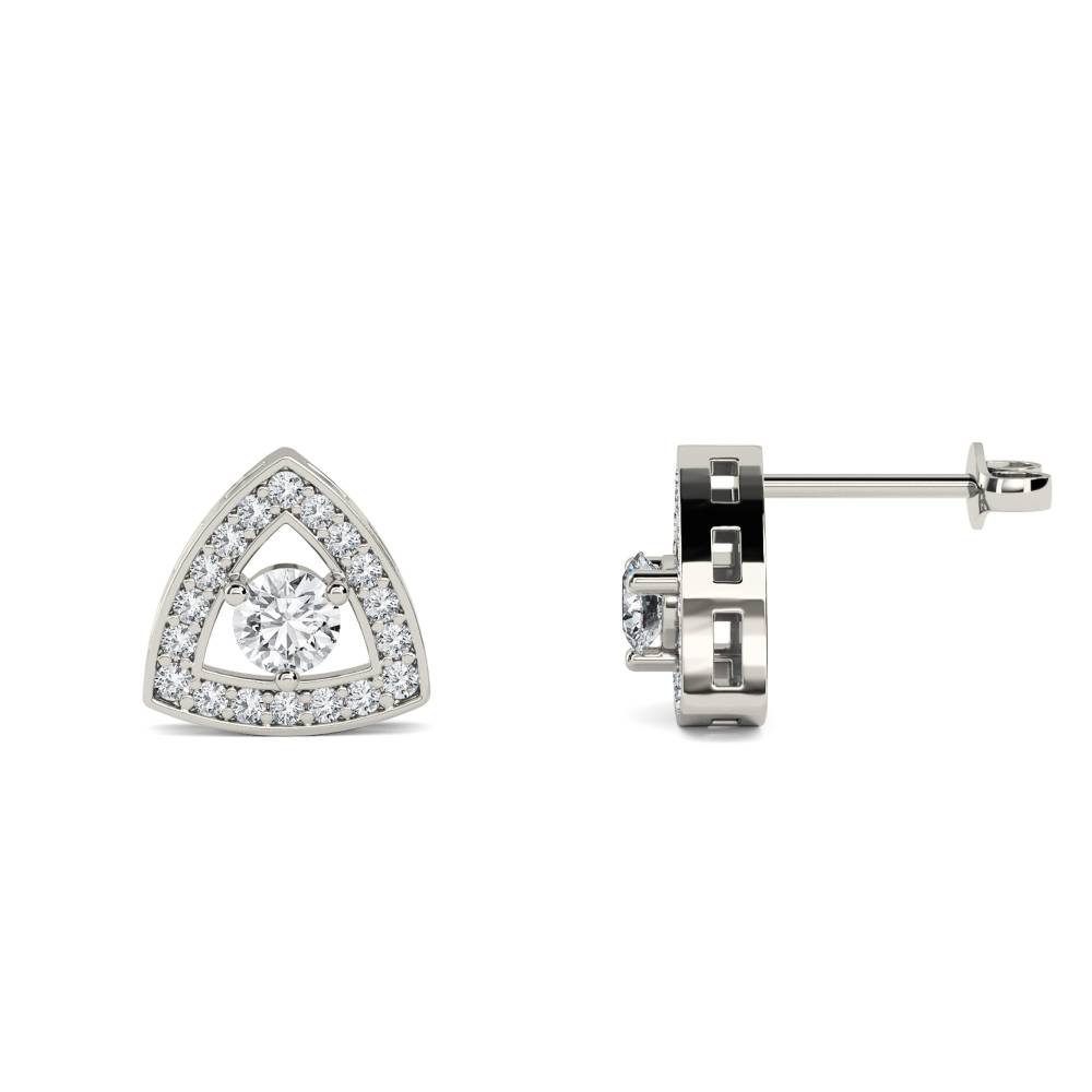 Round Diamond Cluster Earrings P