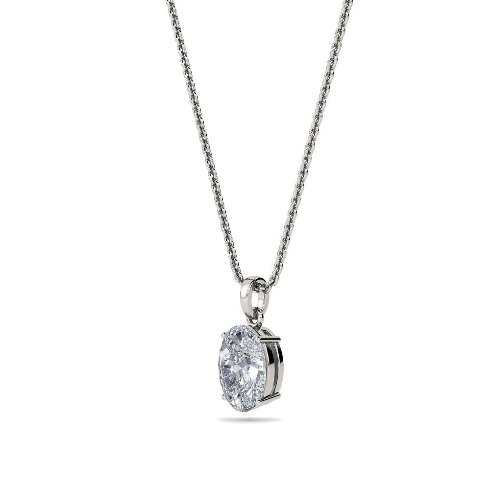 Modern Oval Diamond Solitaire Pendant P