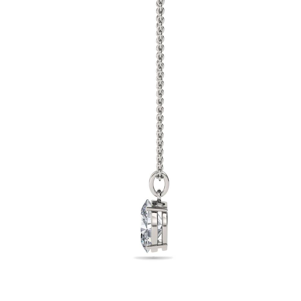 Modern Oval Diamond Solitaire Pendant P