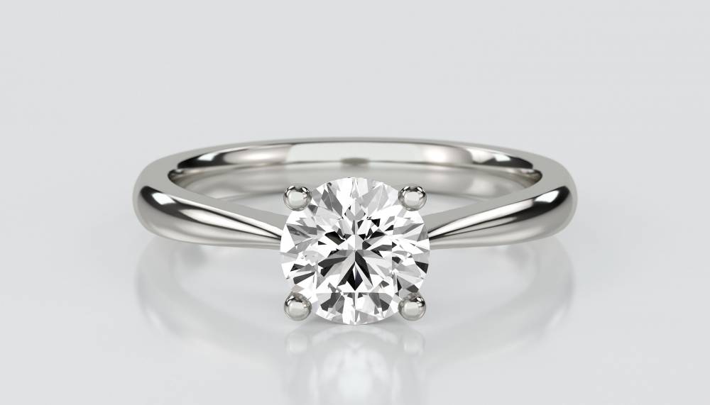 Round Diamond Engagement Ring set in Platinum