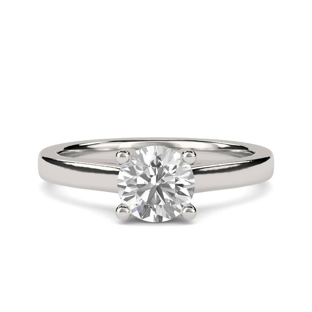 Unique Crossover Round Diamond Engagement Ring P