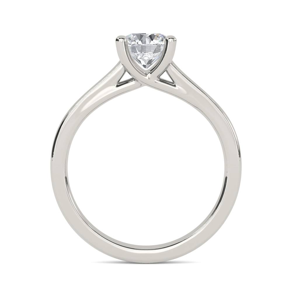 Unique Crossover Round Diamond Engagement Ring P