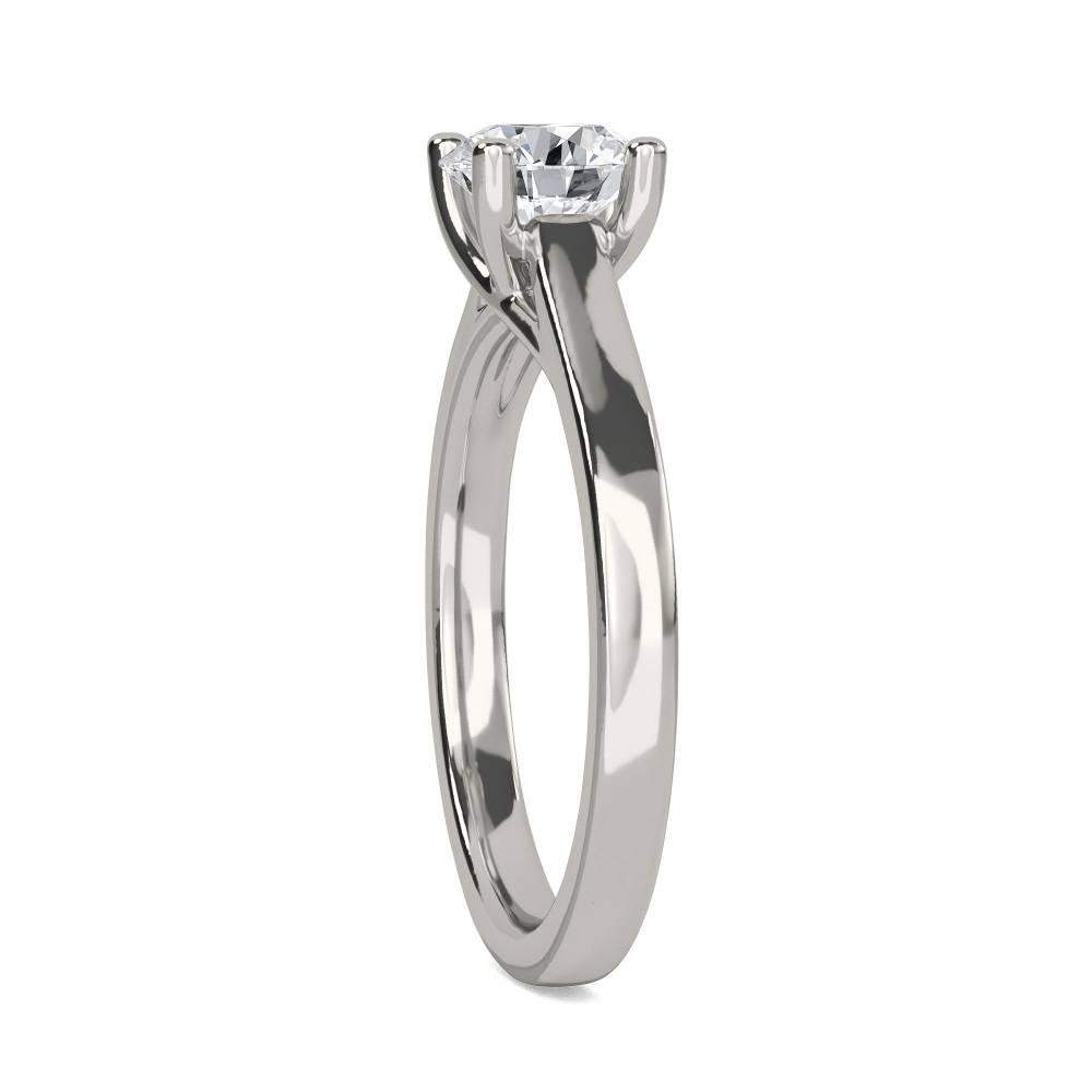 Unique Crossover Round Diamond Engagement Ring P