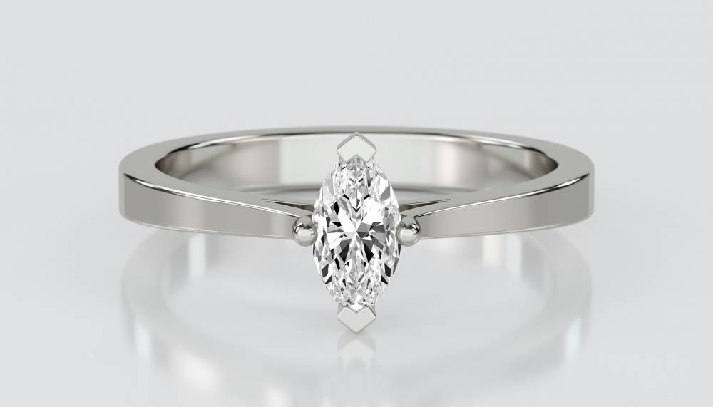 Marquise Diamond Engagement Ring set in Platinum