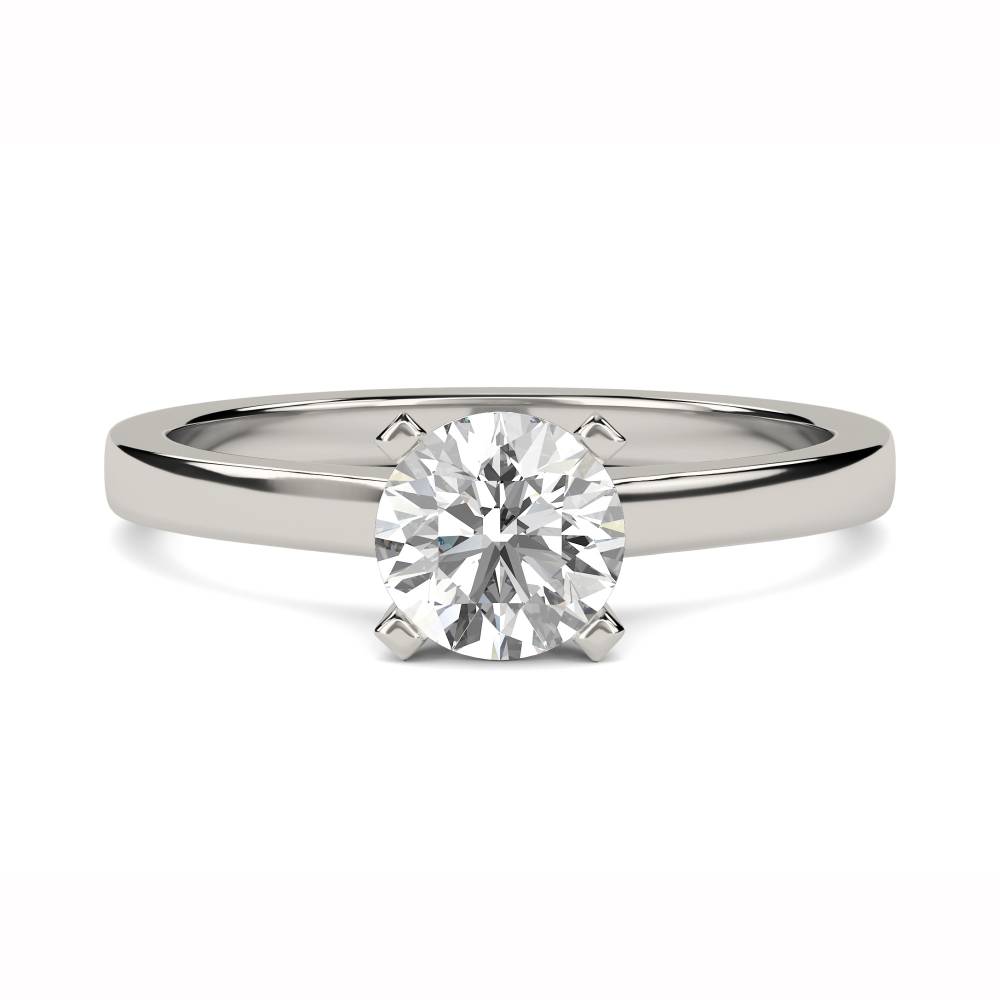 Round Diamond Engagement Ring set in Platinum