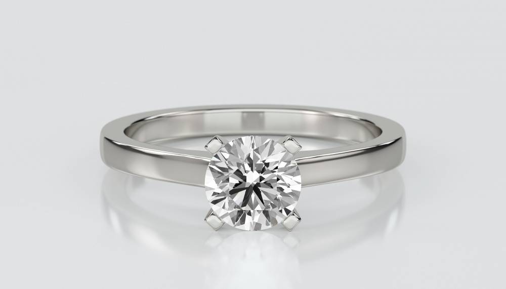 Round Diamond Engagement Ring set in Platinum