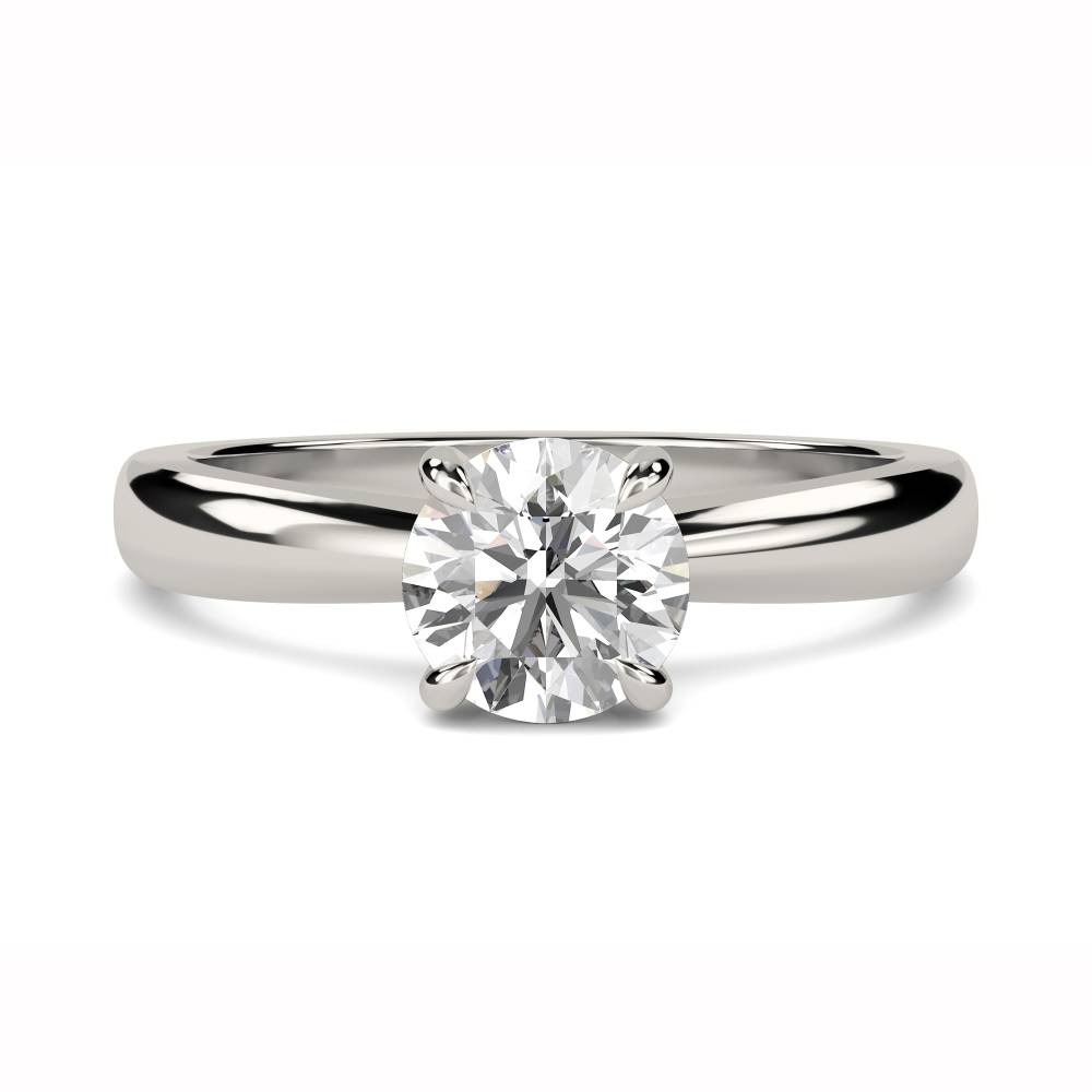 Round Diamond Engagement Ring set in Platinum