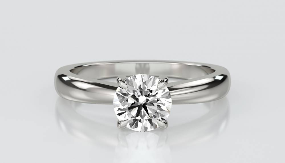 Round Diamond Engagement Ring set in Platinum