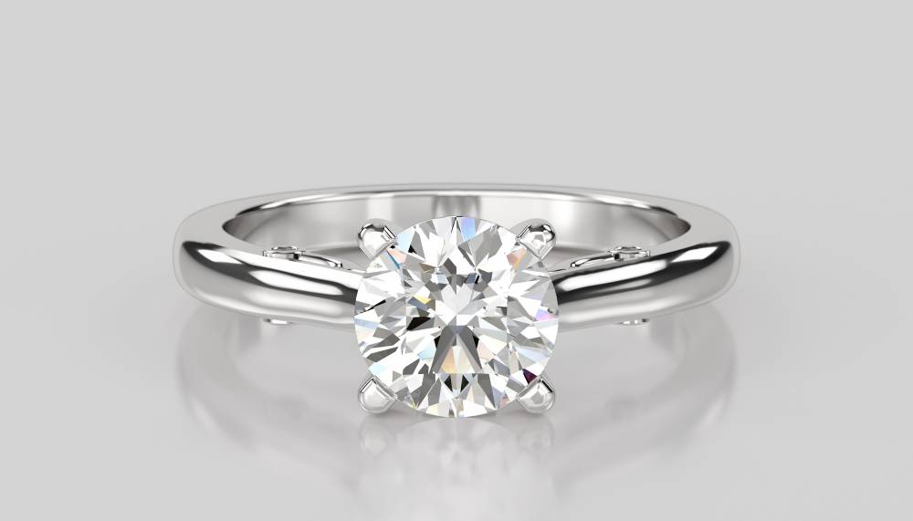 Round Diamond Engagement Ring set in Platinum