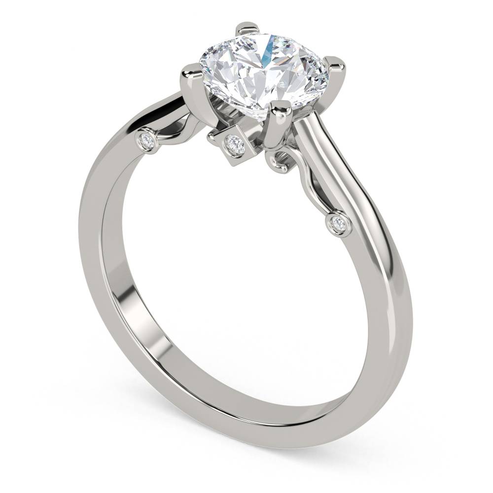 Round Diamond Engagement Ring set in Platinum