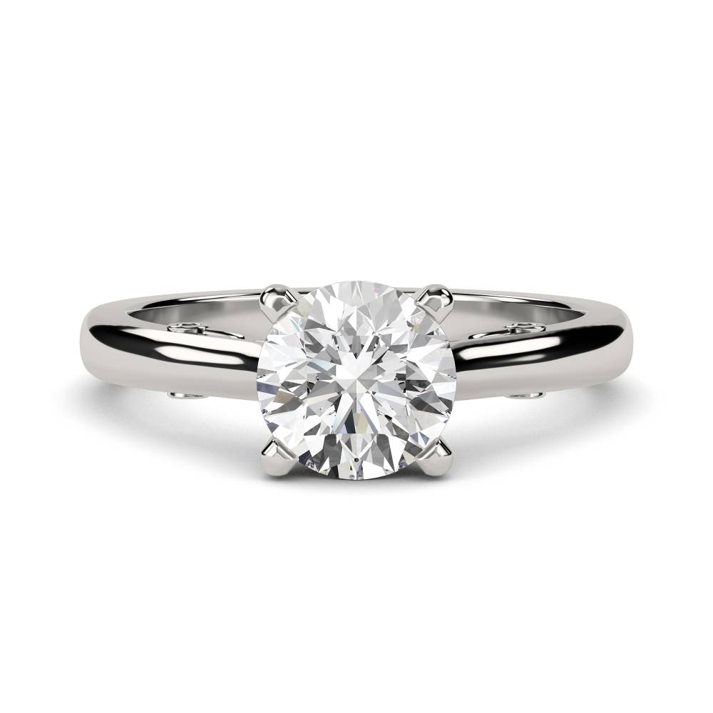 Round Diamond Engagement Ring set in Platinum