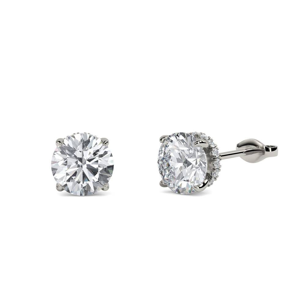 Round Diamond Halo Earrings P