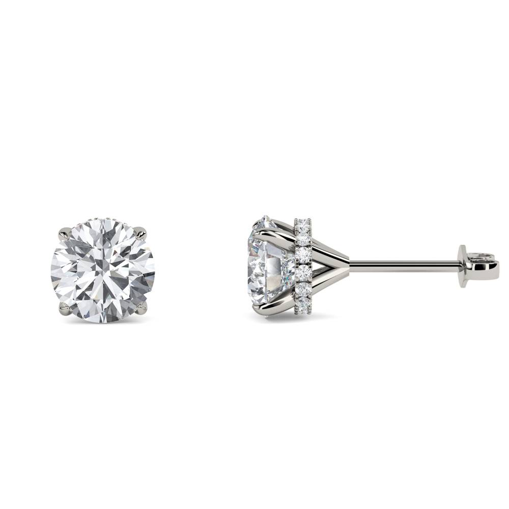 Round Diamond Halo Earrings P