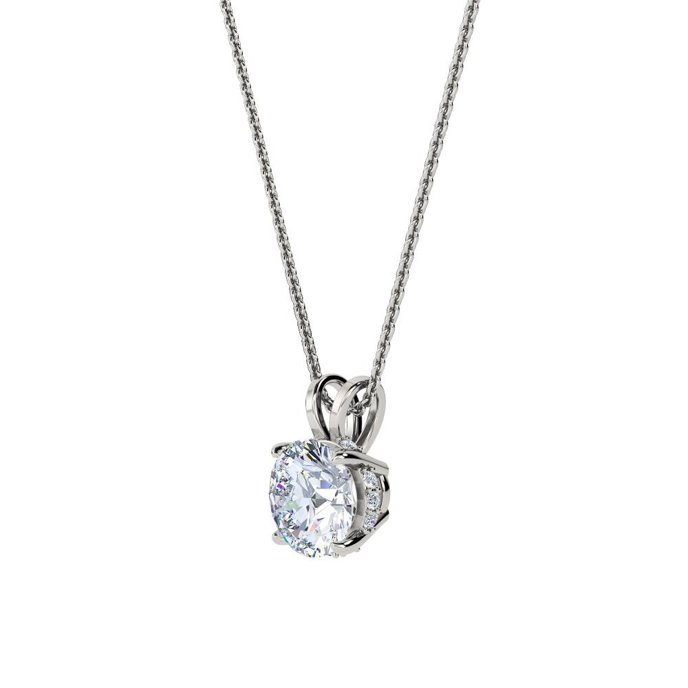 Round Diamond Halo Pendant P