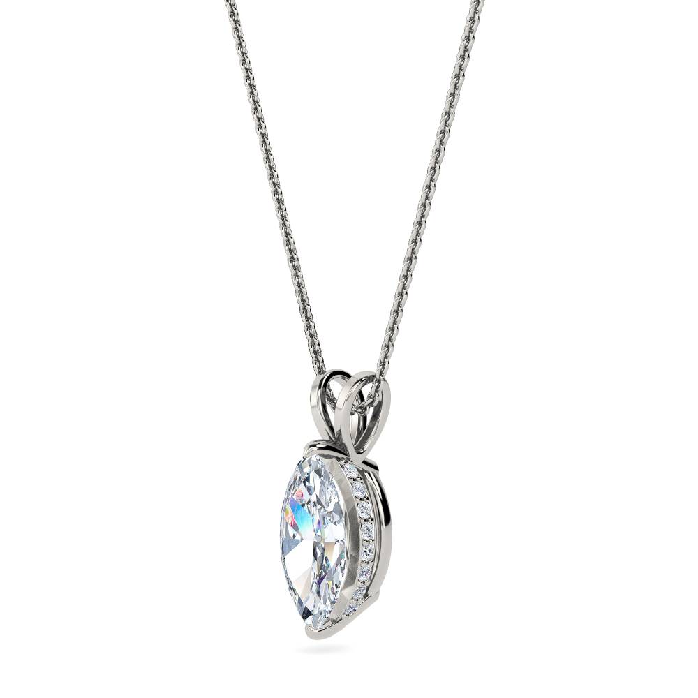 Marquise Diamond Halo Pendant P