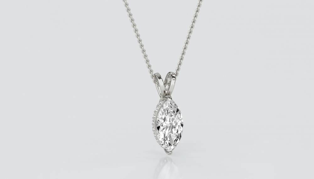 Marquise Diamond Halo Pendant P