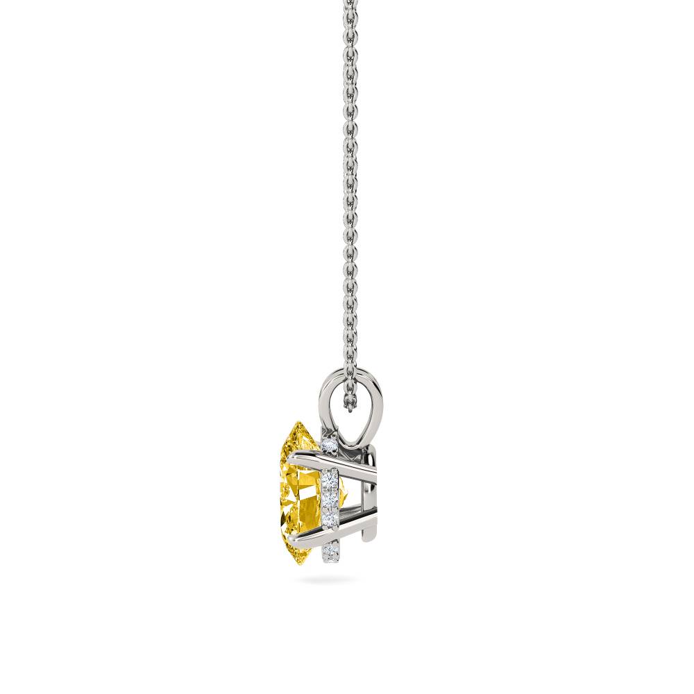 Oval Yellow Diamond Solitaire Pendant P